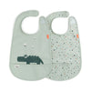 Done by Deer Set de 2 Baberos con velcro - Croco verde