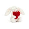 Jellycat Peluche Pequeño - Conejo Blanco Corazón Rojo