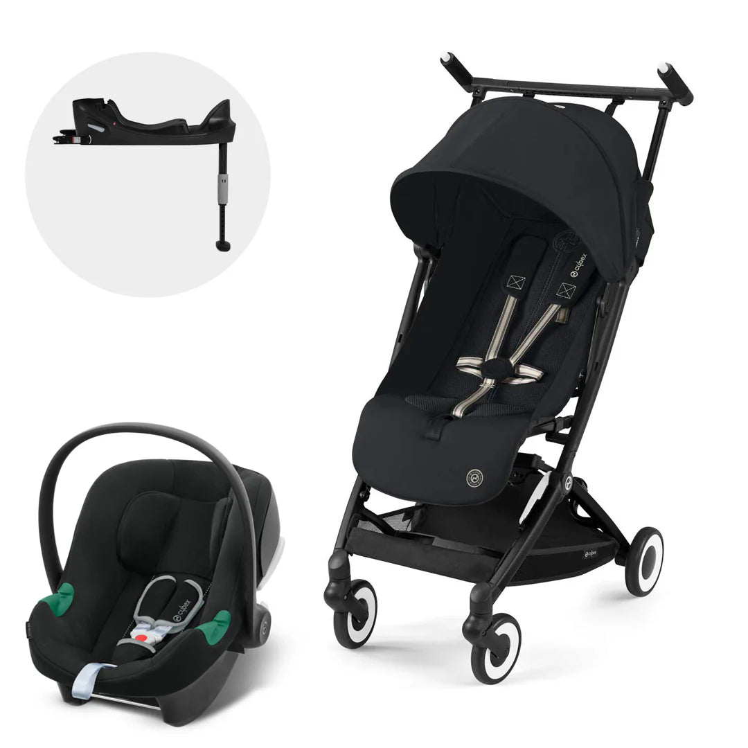 Cybex Travel System Coche LIBELLE BLK Magic Black con Silla Nido Aton B2