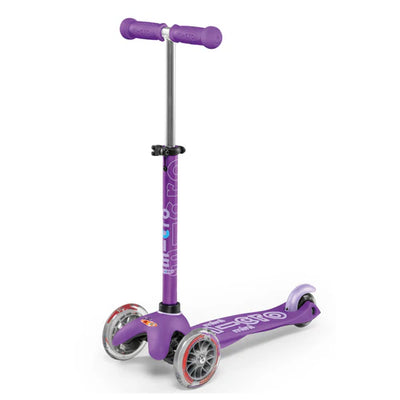 Vista frontal del Micro Scooter Mini Micro Deluxe en color Morado, ideal para niños de 2 a 5 años.