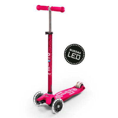 Scooter Micro Maxi Deluxe Led color rosado para niñas.