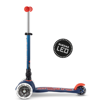 Micro Scooter Mini Micro Deluxe LED PLEGABLE - Azul Rojo