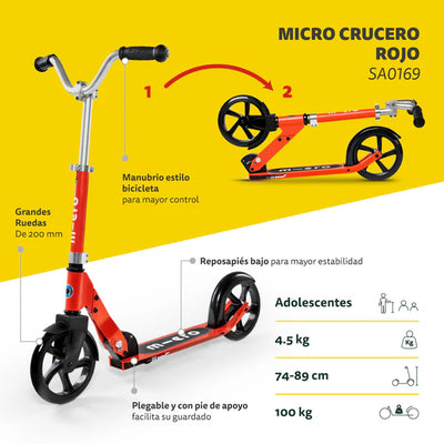 Micro Scooter Crucero - Rojo