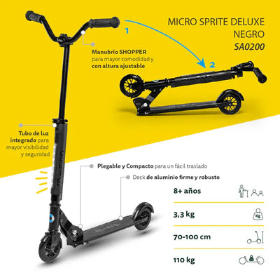 Micro Scooter Sprite Deluxe - Negro