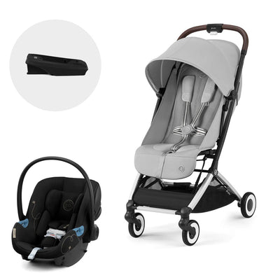 Cybex Travel System Coche ORFEO Fog Grey con Silla Nido Aton G